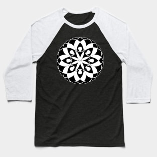 Black and White Geometric Design Baseball T-Shirt